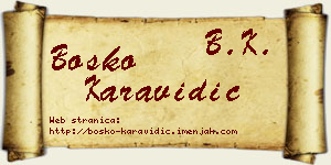 Boško Karavidić vizit kartica